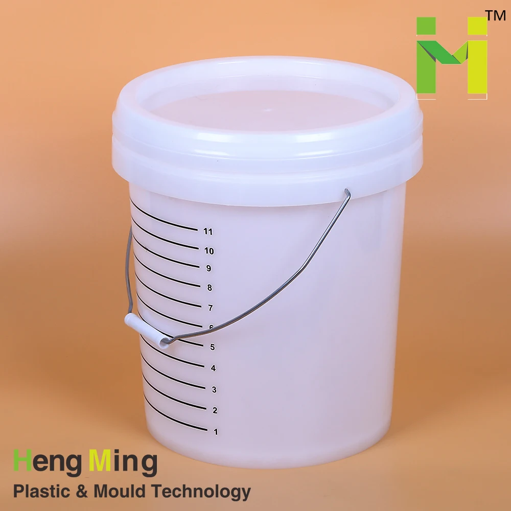 
15 liter/l/litr 15l pp clear measuring round plastic pail bucket with lid  (62118722896)