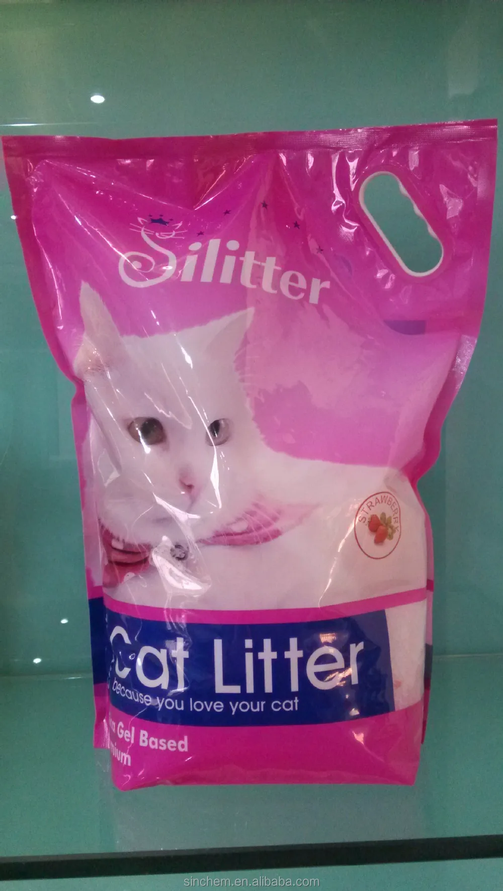2017 best sales silica gel crystal cat litter sand, coloured cat litter