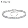 Teemi Wholesale Women Girls Top Fashion Noble Shining Cubic Zirconia 925 Sterling Silver Tennis Bracelet Bangles