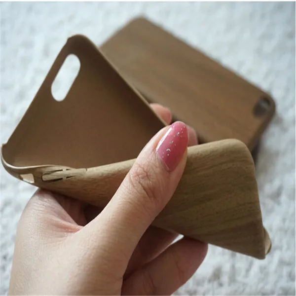 2015 New Products Wood Pattern For iPhone 6 Ultra Slim Leather Back Cover Case