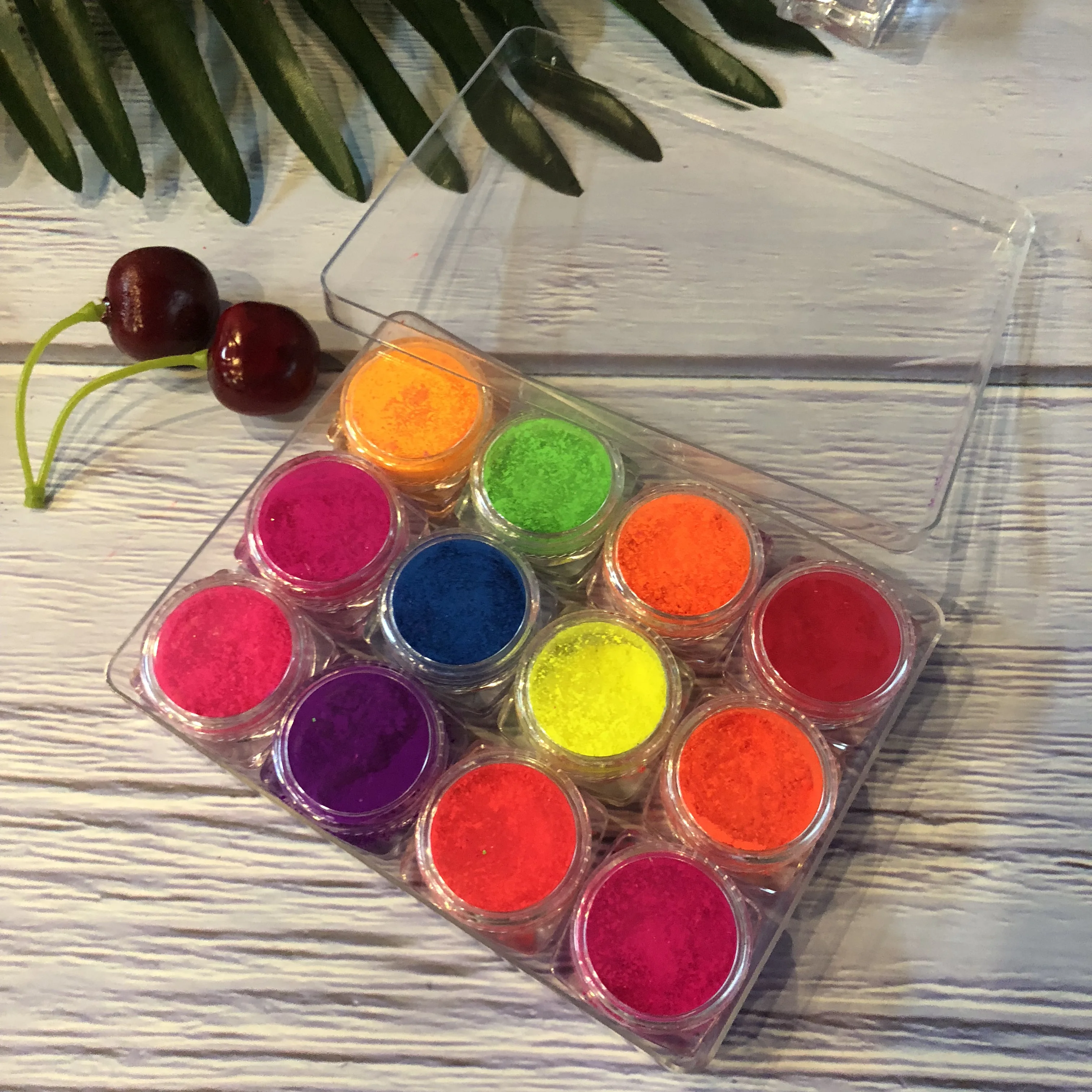 

Cosmetic 12 colors loose pigment powder neon makeup sets eyeshadow