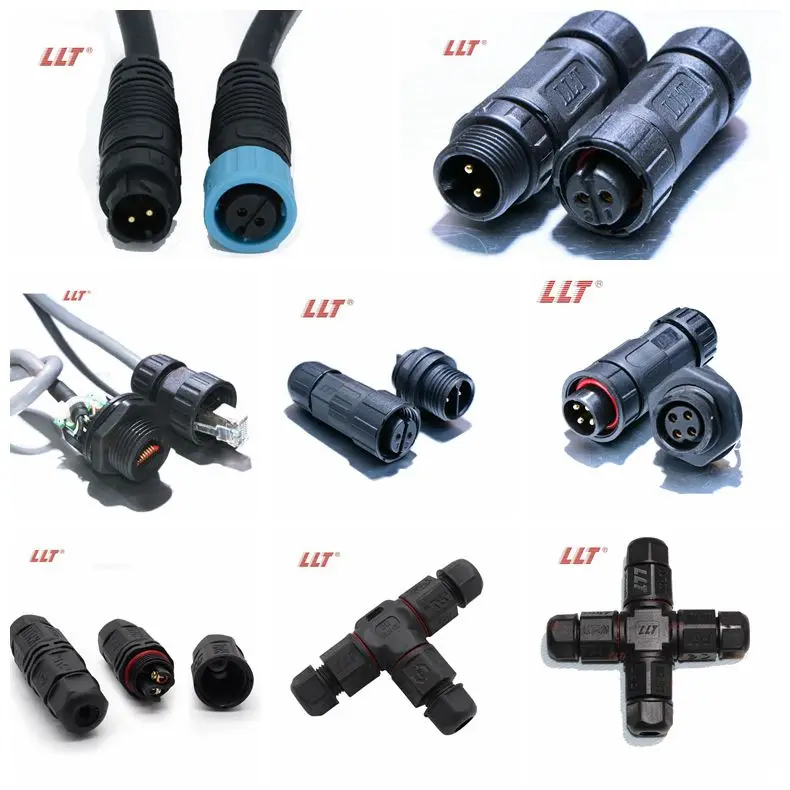 CNLINKO 3-Pin M16 Waterproof Power Connector IP67 – Cable To Cable – Male/Female Pair