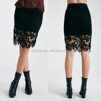 modest skirts knee pencil length ladies office wear lace larger skirt