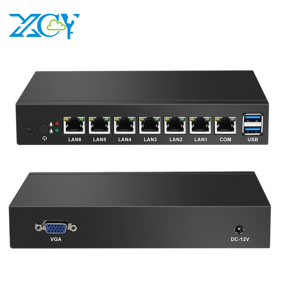 XCY 6 lan motherboard Pfsense Network Router Server Celeron 1037U  Firewall mini industrial computer