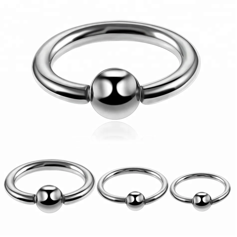 

G23 Titanium captive bead nose ring piercing, As pic