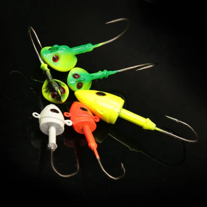 

wholesale 15g 19g 21g 29g 48g Colorful Painted Fishing Lead jig heads, 5 can be choosed