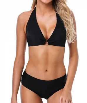 plain black bikinis