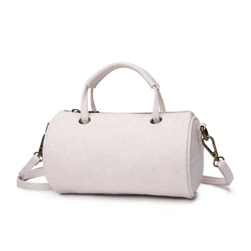 

Female messenger bag casual shoulder canvas bag female portable girl cylindrical small bag
