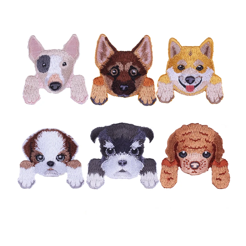 

labrador bulldog puppy dog custom sew iron on embroidery patch, Per panton color number