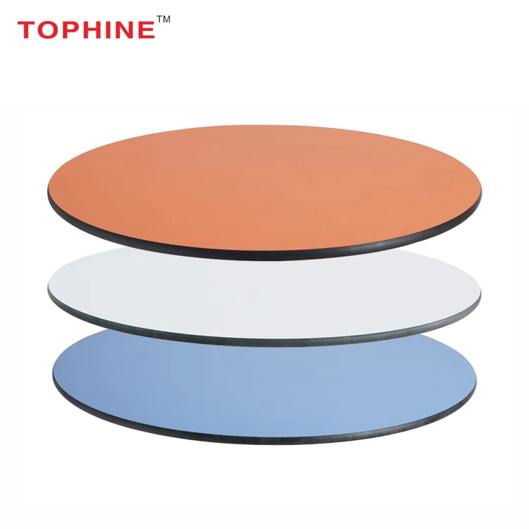 
Commercial Contract TOPHINE Restaurant Round / Rectangle HPL Compact Laminate Table Top 