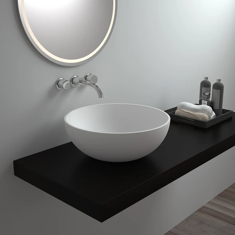 

Free Shipping Bathroom Round Counter Top Wash Basin Sink BS-8301T, White/other pure color