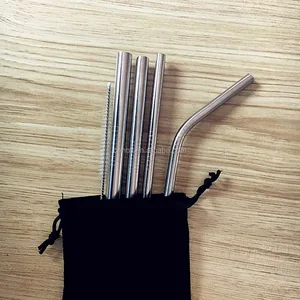 ROHS/FDA/SGS certificated food grade milk shake/coffee/water stainless steel drinking straws with different packaging