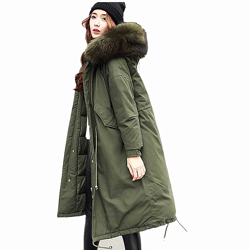 

Wholesale Korean Fashion Real Raccoon Fur Winter Clothing for Women, At request