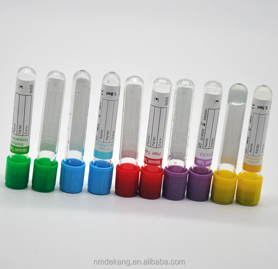 
Different Kind of Medical Vacuum Blood Collecting Tubes Lab Test Colorful Blood Test Tube 