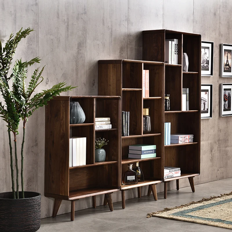 Черный орех современная деревянная мебель классический книжный шкаф библиотеки