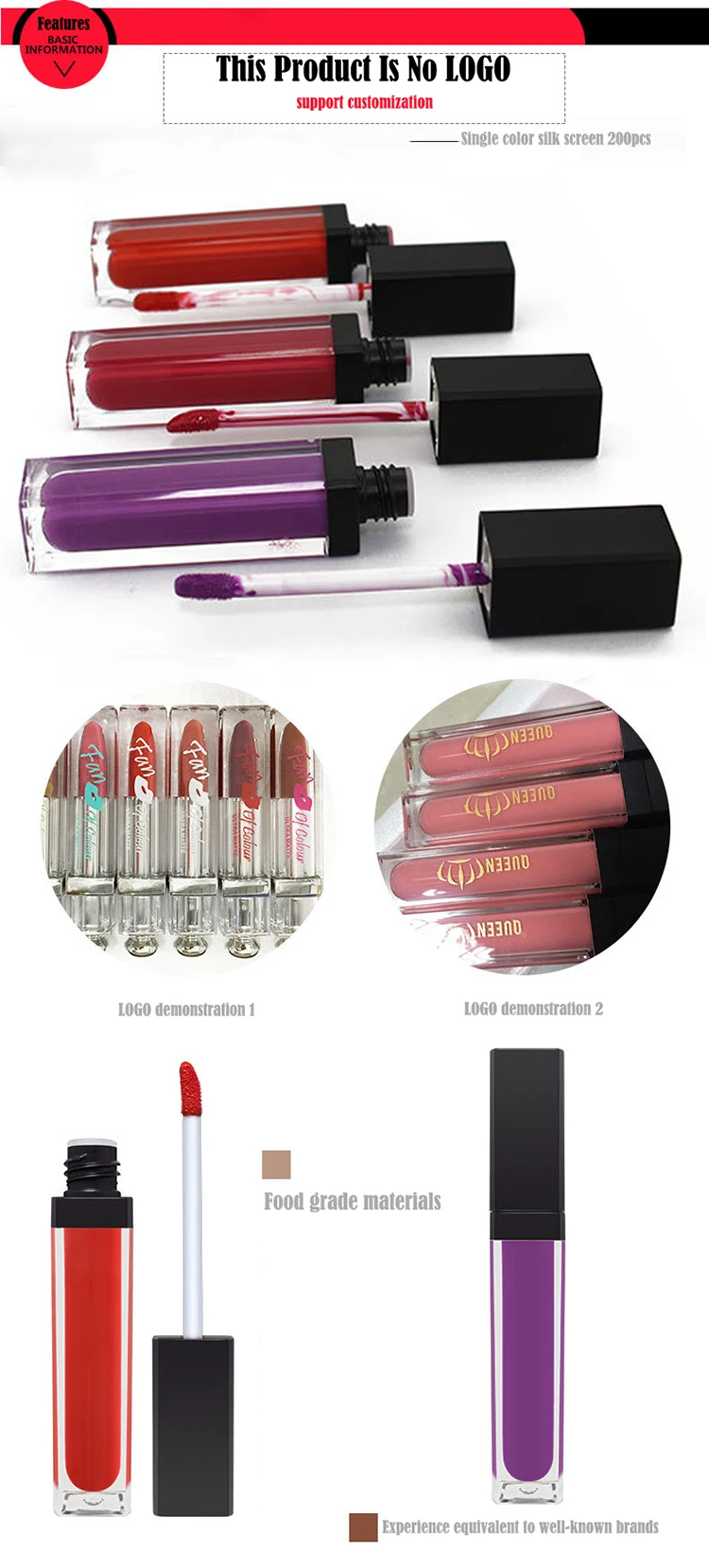 Wholesale Private Label Make Your Own Lip Gloss 27 Color Food Grade Lasting Liquid Matte Surface 