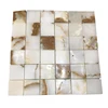 Jade mosaic tiles,Square marble mosaic,Wholesale Luxury Natural maya White Onyx Mosaic Tile Stone