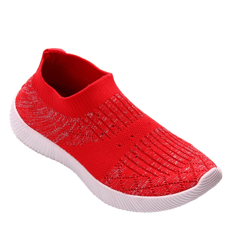 red colour sneakers shoes