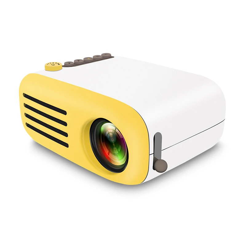 

New YG-200 Home Family Outdoor Portable LCD LED Micro Mini Beam Tiny Pocket Projector for Office with HDMI USB AV Input, Yellow