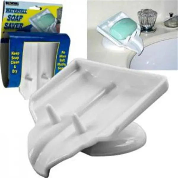 
soap dish saver waterfall drain/STOP mushy soap clean & dry Plastic Soap Holder 