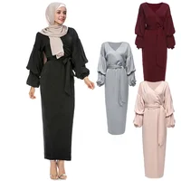 

Abayas Islamic Clothing Women Long Sleeve Fashion Turkish Hijab Dresses Maxi Muslim Dress Bangladesh Dubai Kaftan Dress