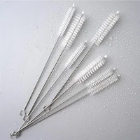 

Low MOQ stainless steel 230mm long with 10mm diameter nylon straw cleaning brush