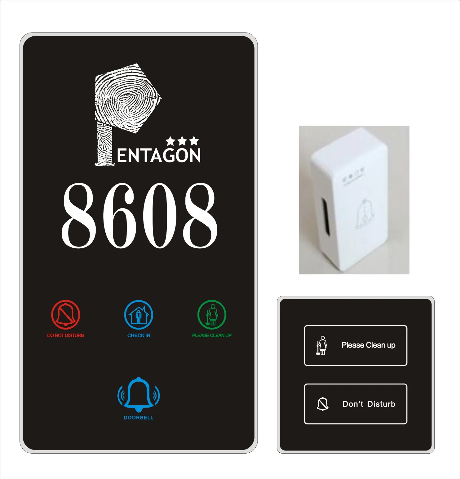 Custom Logo Hotel Doorplate Switch with 5 Years Warranty and Standard 86 Bottom Box for Easy Installation
