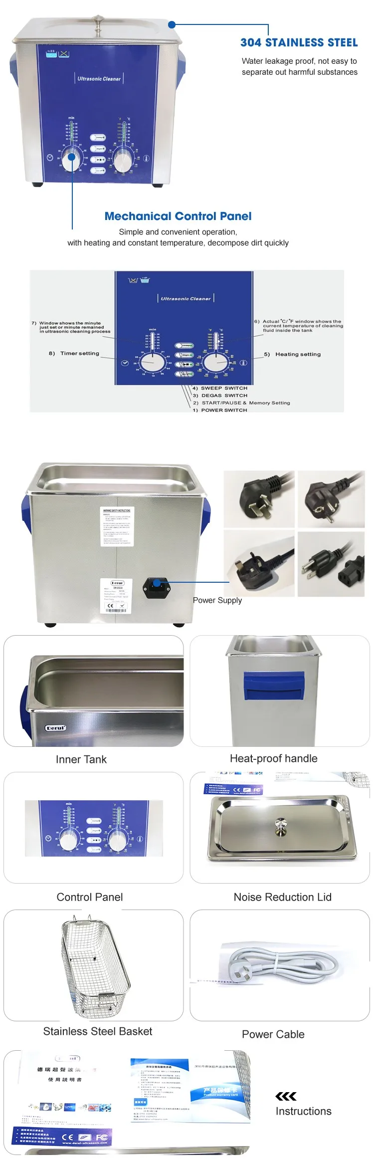 28 Liter Large Capacity Stainless Steel Ultrasonic Auto Parts Cleaner