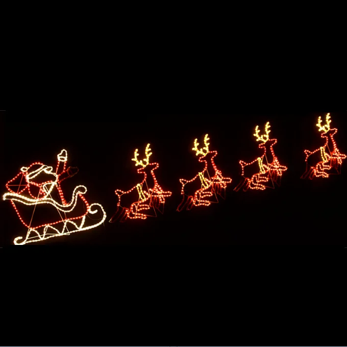 Rooftop Christmas Decorations Animated Rope Light Outdoor