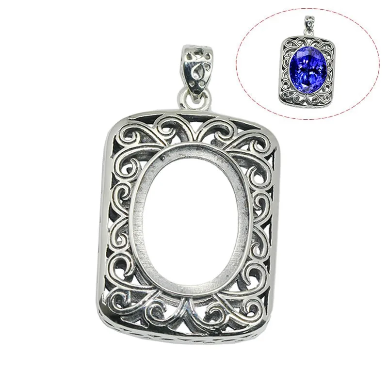 

Beadsnice ID30914 new setting sterling with crystal for jewelry DIY 41x24mm sold by PC hand made silver pendants