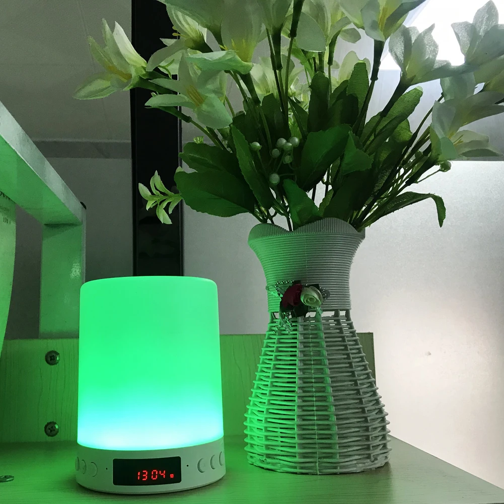LED light bulb bluetooth speaker multicolor smart lamp mini speaker portable Loudspeaker night light FM radio clock display - ANKUX.COM