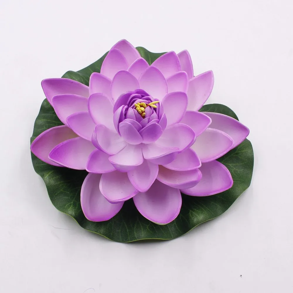 1PCS 17CM Decor Garden Artificial Fake Lotus Flower Foam Lotus Flowers