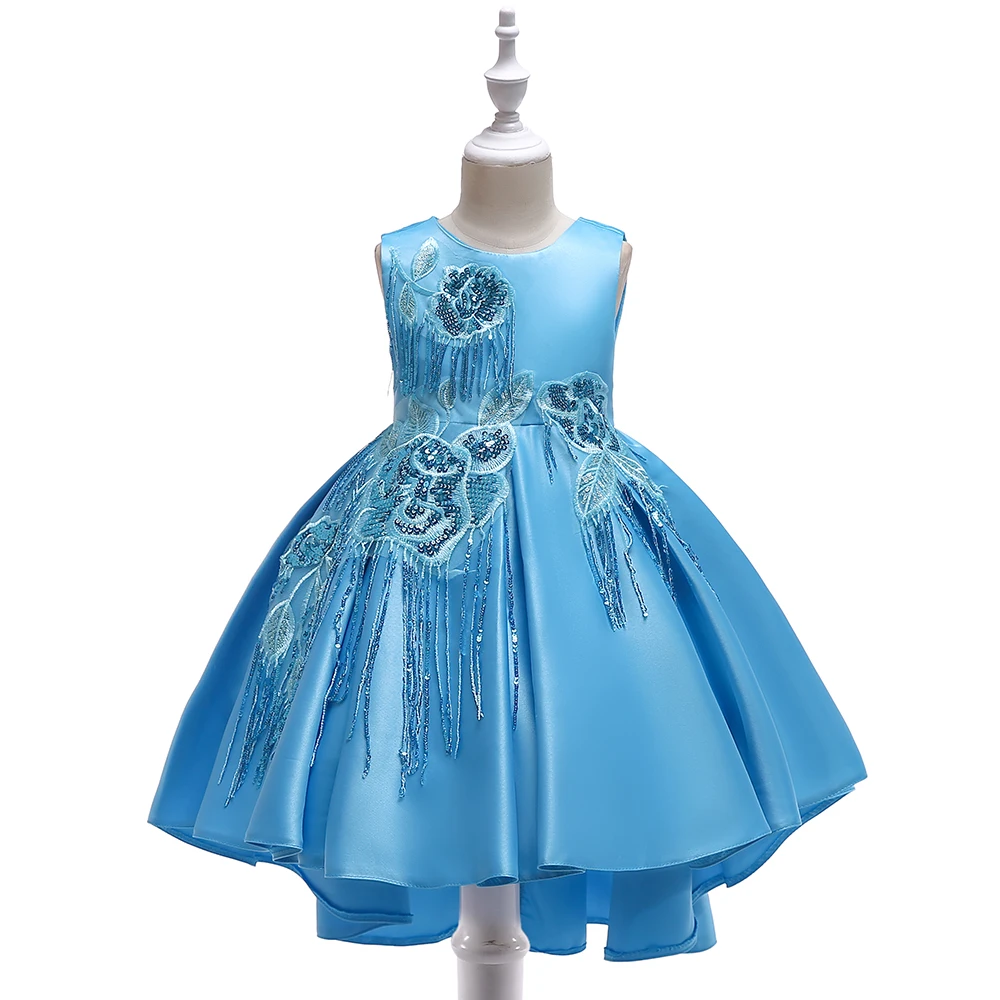 

Wholesale Baby Girl Frock Fancy Smoking Kids Princess Wedding Party Flower Fashion Dress T5035, Red, blue ect