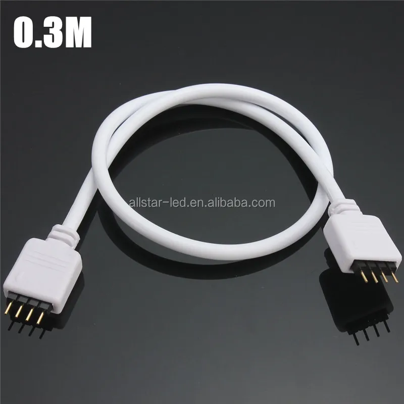 0.3/0.5/1/2/3/5m led strip light Connector 4Pin Female Extension Wire Cable Cord for RGB 5050 3528 LED Strip Light And Male Plug