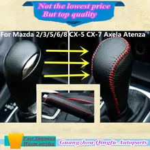 High Quality Leather Black Gear Sets Shift collars Knob handbrake Sticks frame For Mazda 2/3/5/6/8 CX-5 CX-7 Axela Atenza etc…
