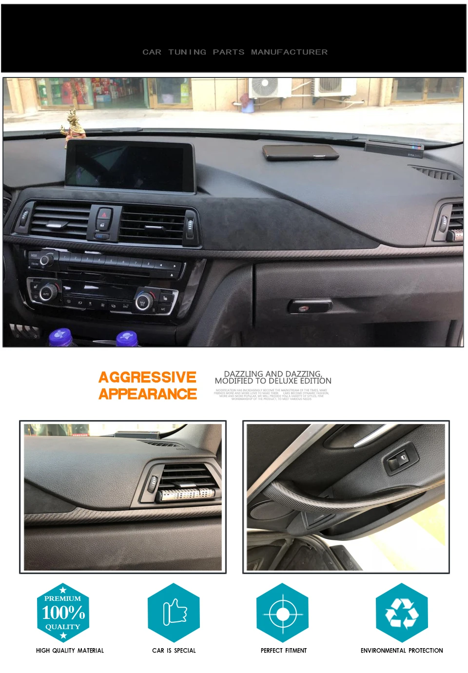 For Bmw F30 F31 F36 Carbon Fiber Interior Trims F32 F80 M3 M4 Dashboard