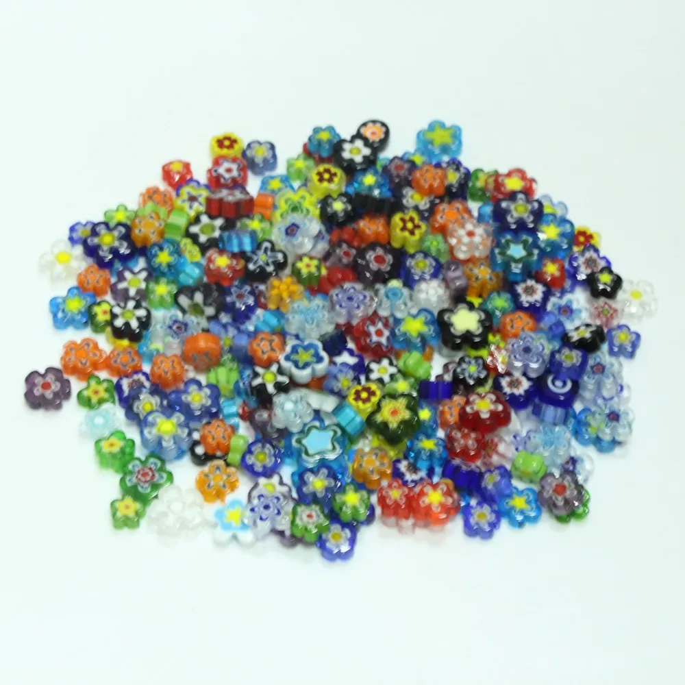 

China flower shape millefiori glass beads