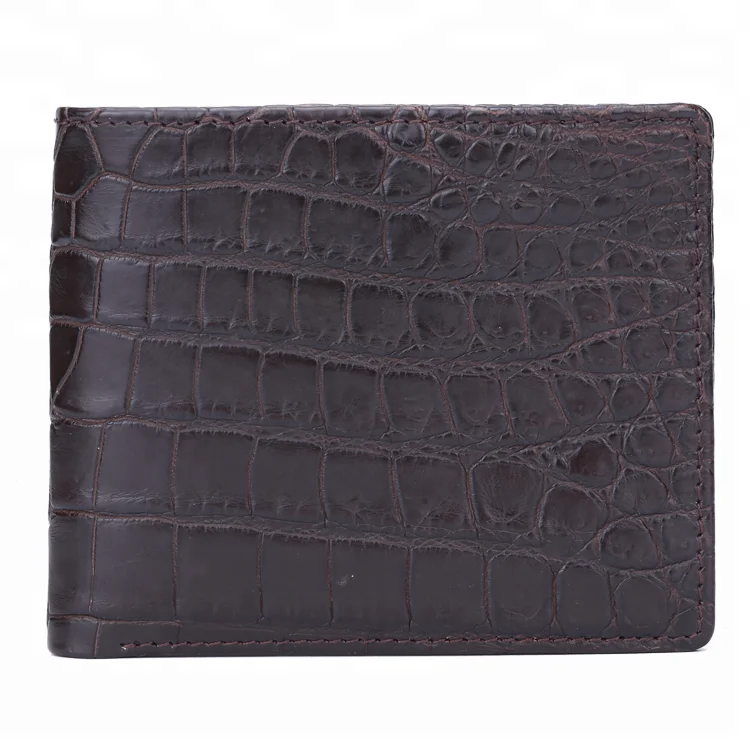 100% Genuine Grain Crocodile Leather short men wallet custom customized money cash luxury foldable slim wallets for man purses