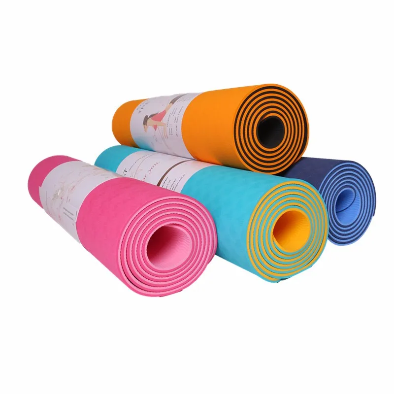 

Eco Friendly Tpe Yoga Mat Custom Logo Embossed Yoga Mats for Household, Blue,green,yellow,red,pink,black,gray ,etc