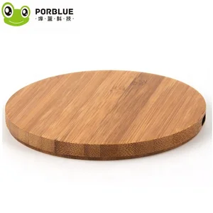 Round Bamboo Wireless Phone Charger Stand