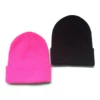 solid color winter knit acrylic cuff beanie custom design welcome