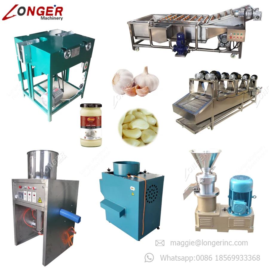 Fully Automatic Garlic Cleaning Grinding Crushing Machine Ginger Garlic