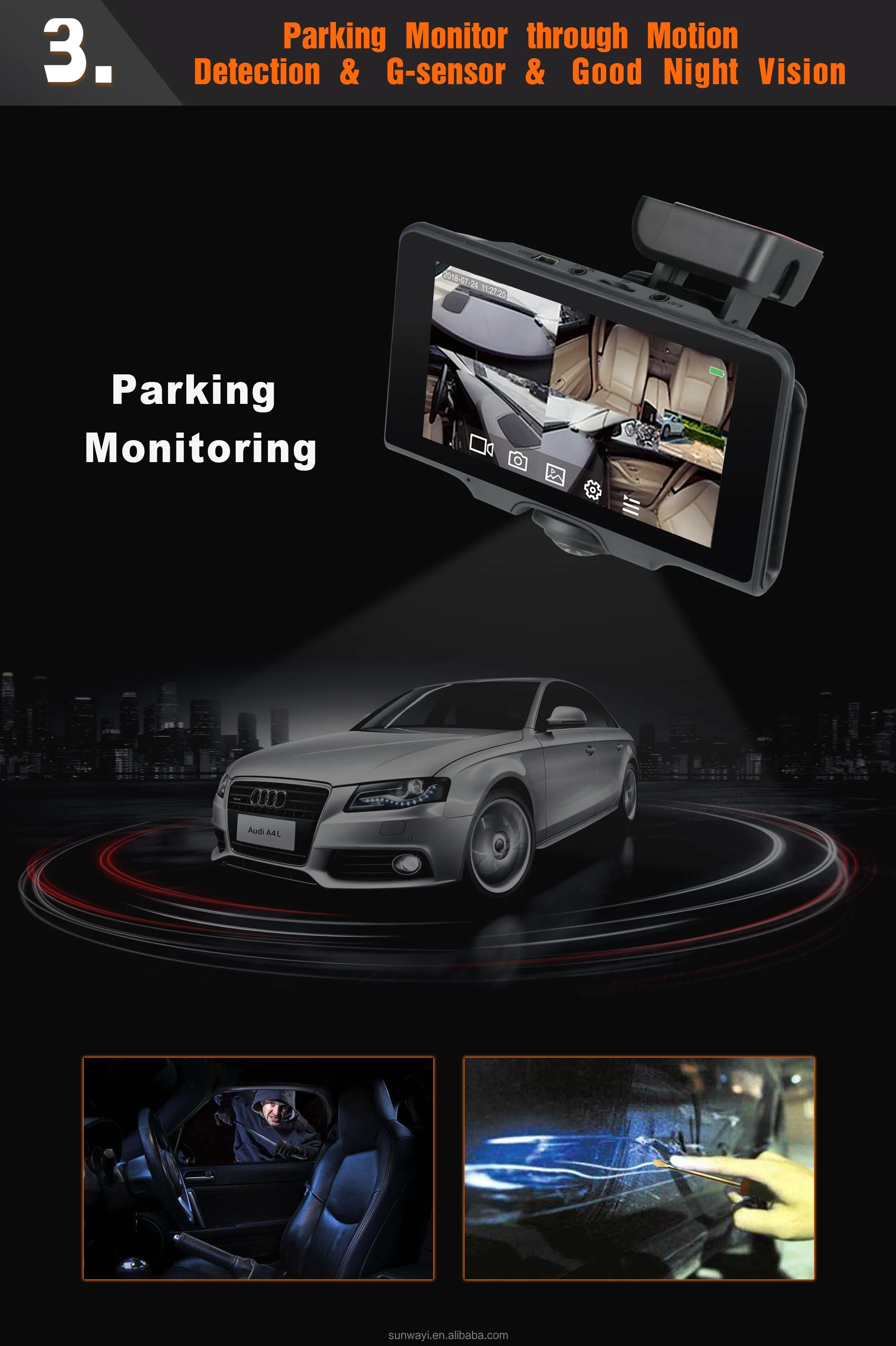 360 Dash Cam Parking Monitor Dual Car Black Box User Manual Fhd 1080p ...