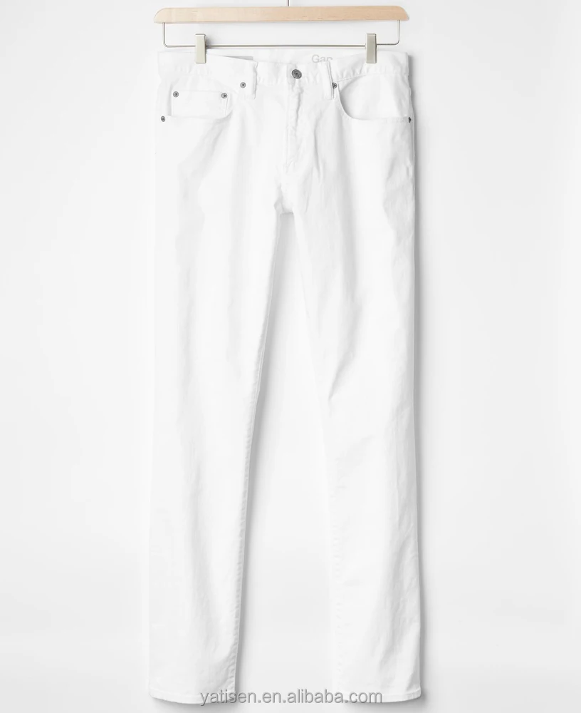 
custom mens new model jeans pants pure white jeans with five bags design <span style=