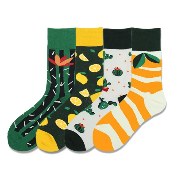 

Men's cotton flower fruit series socks watermelon cactus stockings for lovers, Picture shown