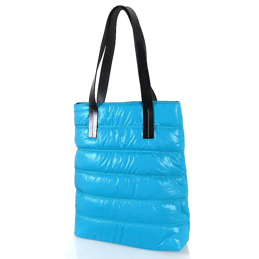 Winter Puffy Quilted Style Nylon Fashion Tote Bag Women Ladies