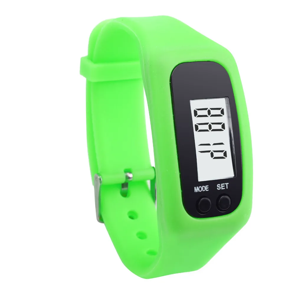 

Silicone Digital LCD Pedometer Distance Wrist strap Women Men Sport Fitness Pedometer, Blue;red;black;yellow;white etc