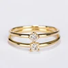 Genuine Round Diamond Bridal Jewellery 18K Solid Rose White Gold Wedding Snake jewelry rings