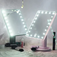 

Wholesale Custom Foldable LED Makeup Mirror Led Vanity Mirror Private Label 3 Colors Available Rechargeable Square Led Mirror