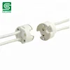 Colshine VDE UL RoHS certified G4/G5.3/G6.35 halogen lamp socket with fiber/silicon/ teflon cable